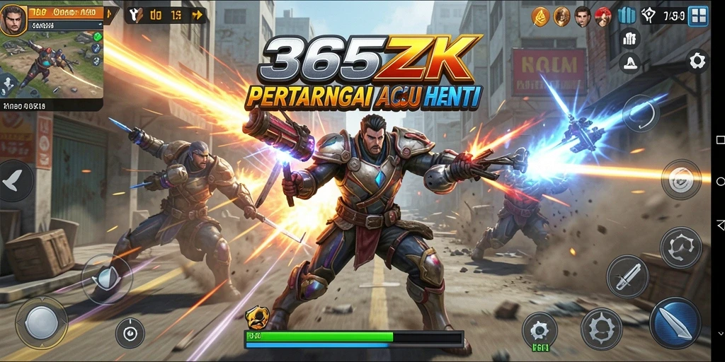 Screenshot utama 365ZK menampilkan aksi pertarungan seru dan grafis yang menawan.