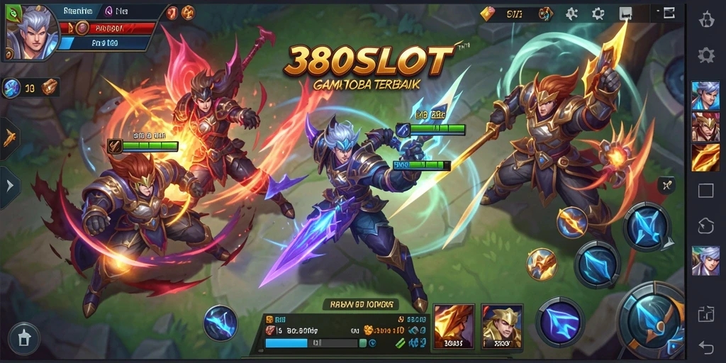 Tangkapan layar gameplay 380SLOT menampilkan aksi seru di arena MOBA.