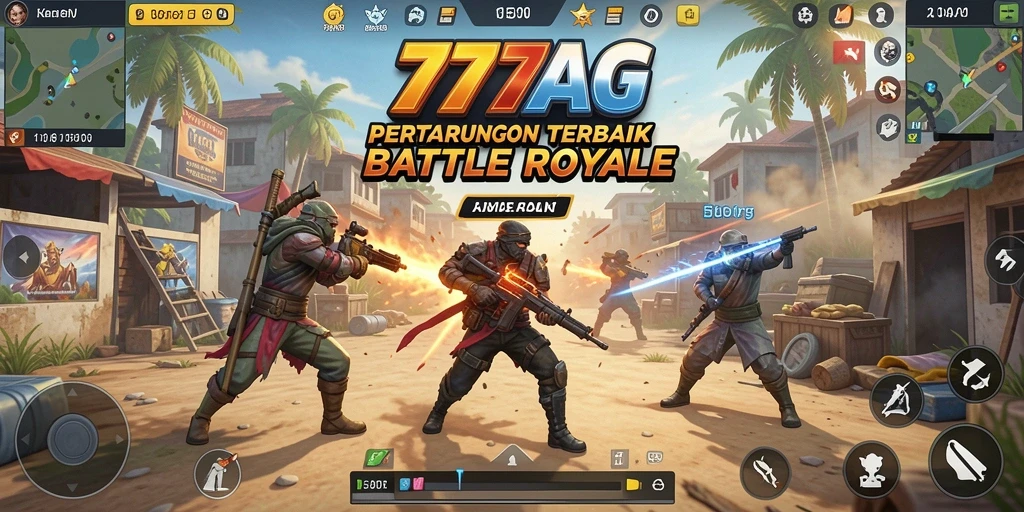 Tampilan gameplay intens dalam pertarungan Battle Royale di 777AG.