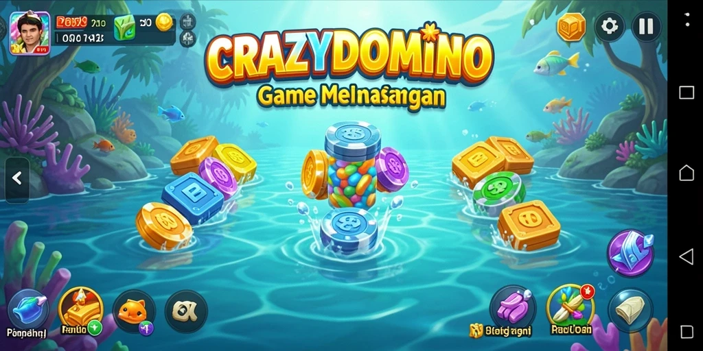 Gameplay memancing seru di CRAZYDOMINO yang penuh tantangan.