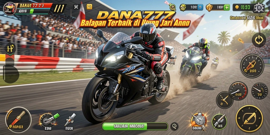 Gameplay seru DANA777 dengan balapan motor yang menegangkan.