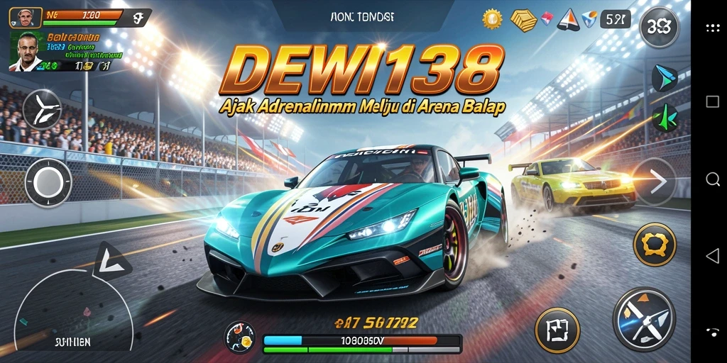 Tangkapan layar gameplay DEWI138 dengan aksi balapan yang mendebarkan.
