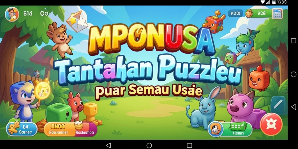 Tampilan gameplay seru dalam game Puzzle MPONUSA.