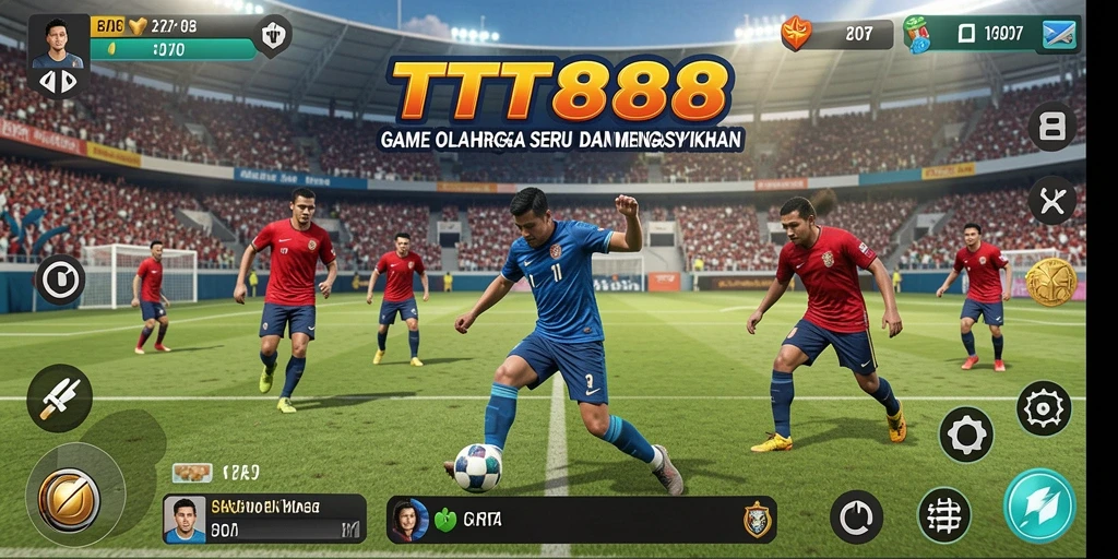 Screenshot gameplay TTT888 menampilkan aksi olahraga yang mendebarkan.